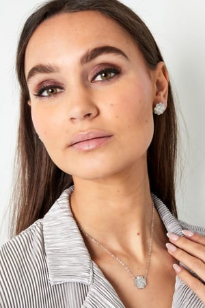 Halskette Blume Goldfarbe Edelstahl h5 Bild2